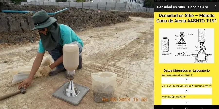 Densidad de campo (cono de arena) en Alto Hospicio: control real de compactación